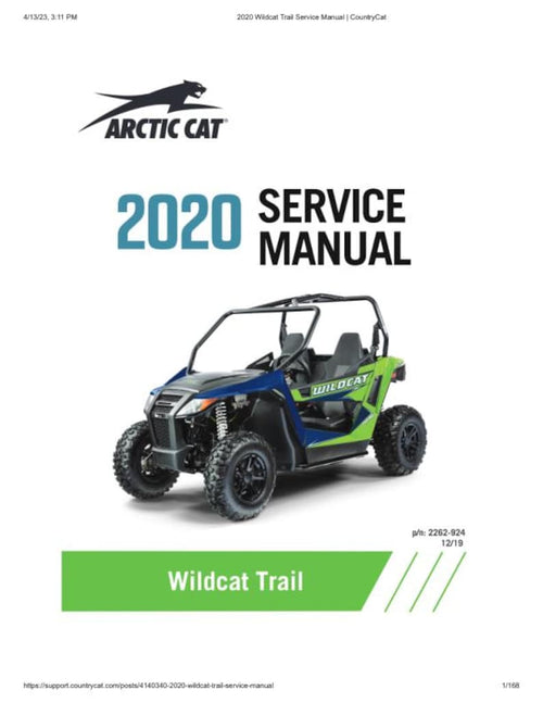 2020 Arctic Cat Wildcat Trail Service Manual service manual preview page 2