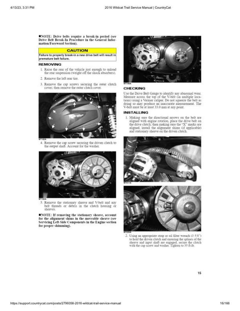 2016 Arctic Cat Wildcat Trail Service Manual service manual preview page 4