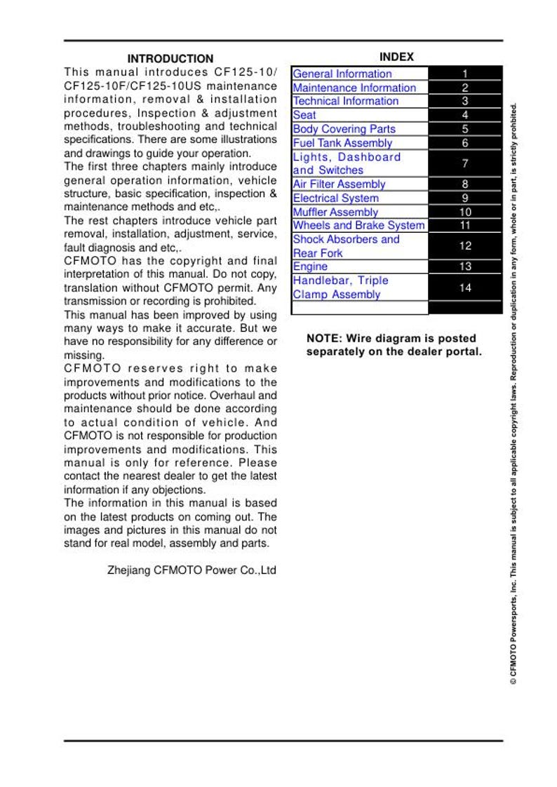 CFMOTO PAPIO CL 125 Service Repair Manual service manual preview page 2