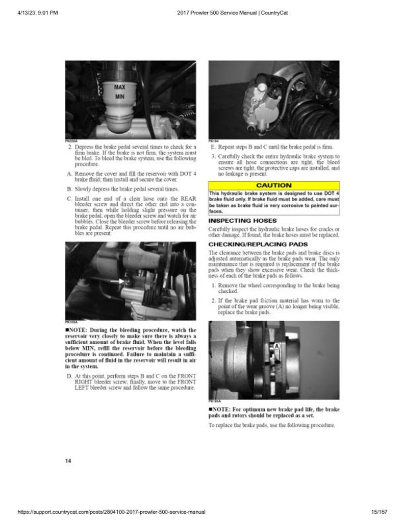 2017 Arctic Cat Prowler 500 Service Manual service manual preview page 4