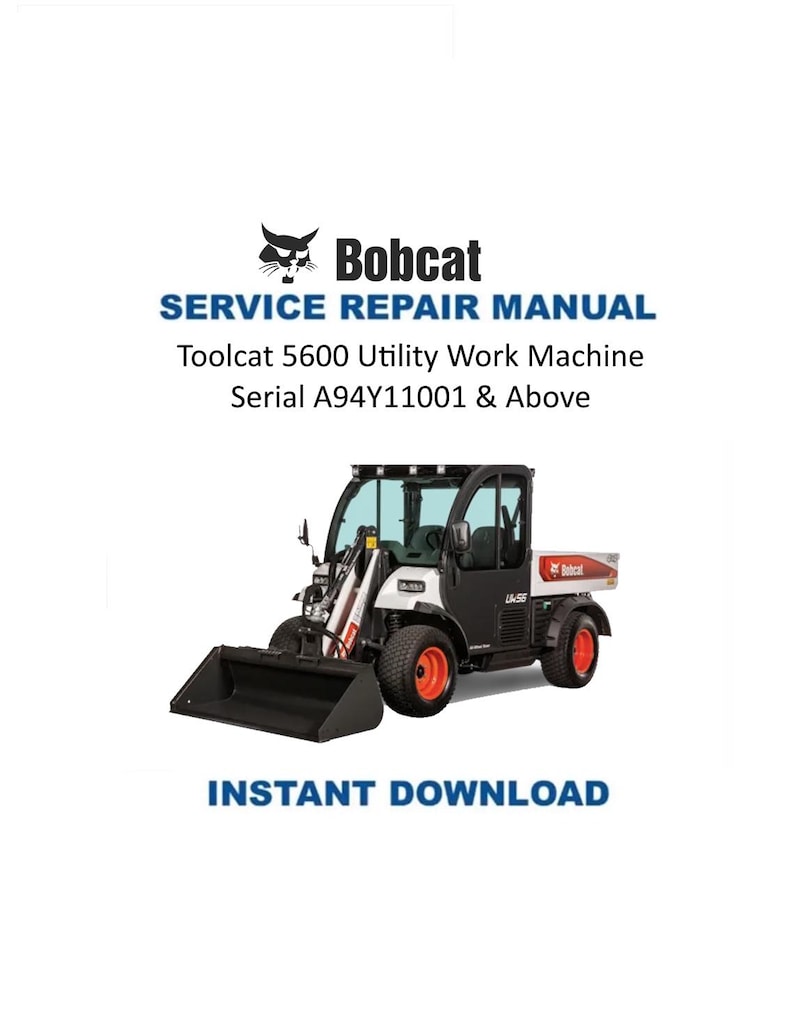 Bobcat Toolcat 5600 Utility Work Machine Service Manual PDF service repair manual cover