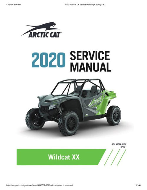 2020 Arctic Cat Wildcat XX Service Manual service manual preview page 2