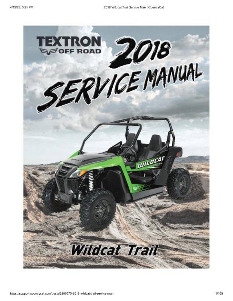 2018 Textron (Arctic Cat) Wildcat Trail Service Manual service manual preview page 2