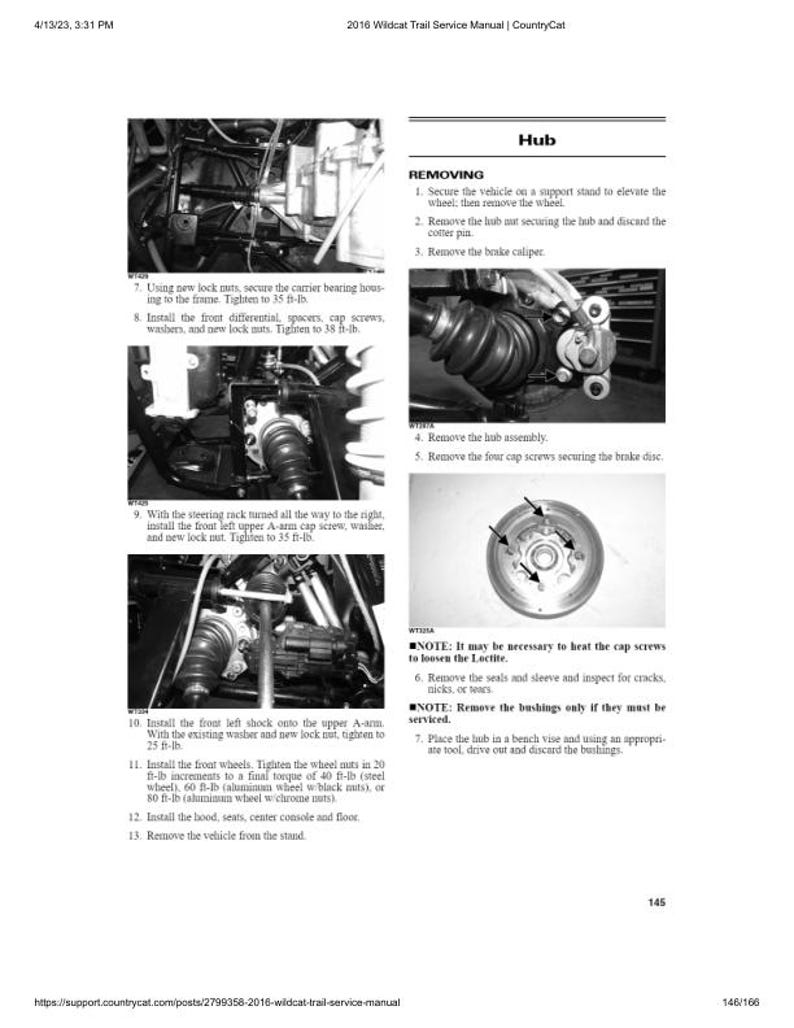 2016 Arctic Cat Wildcat Trail Service Manual service manual preview page 8