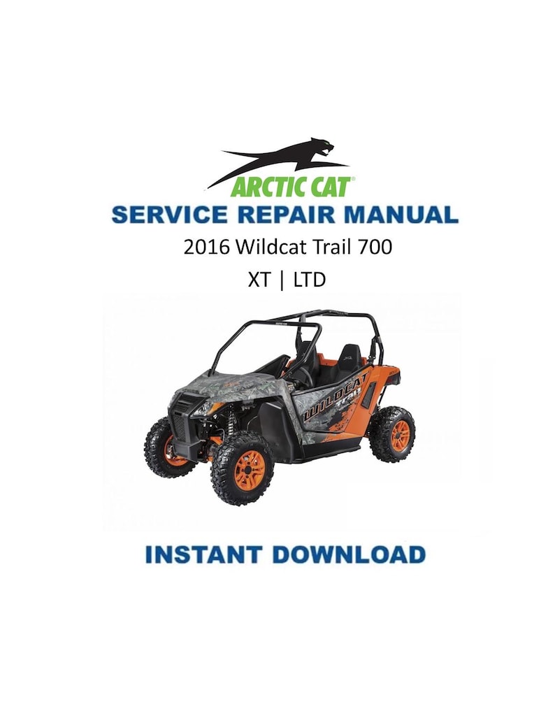 2016 Arctic Cat Wildcat Trail Service Manual PDF service repair manual cover