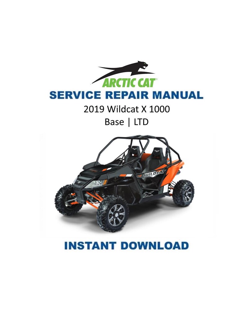 2019 Textron (Arctic Cat) Wildcat X 1000 Service Manual PDF service repair manual cover