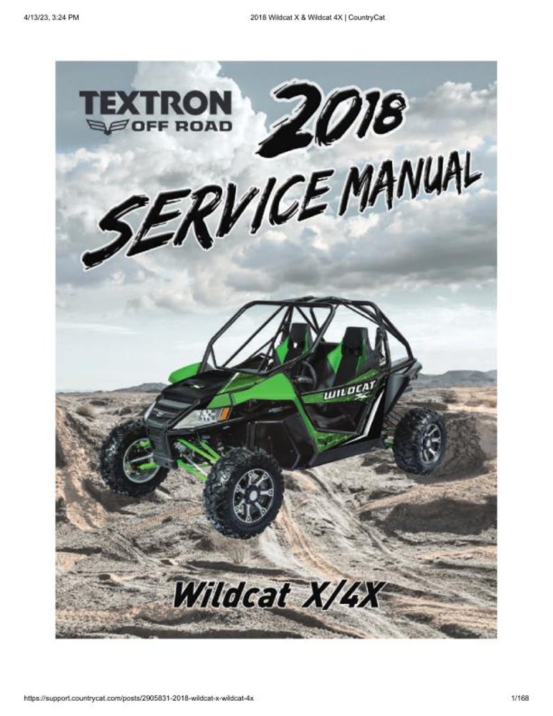2018 Textron (Arctic Cat) Wildcat X 4 4X 1000 Service Manual service manual preview page 2