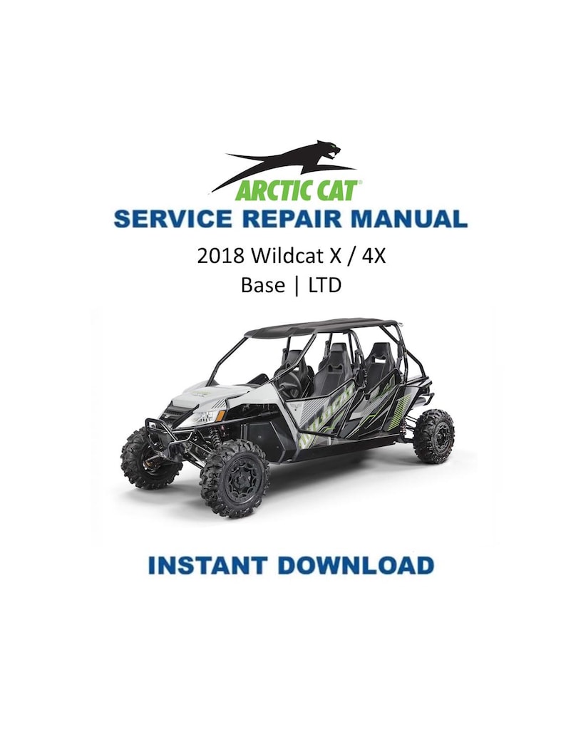 2018 Textron (Arctic Cat) Wildcat X 4 4X 1000 Service Manual PDF service repair manual cover
