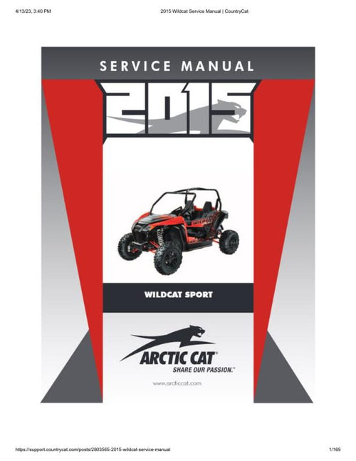 2015 Arctic Cat Wildcat Sport 700 Service Manual service manual preview page 2