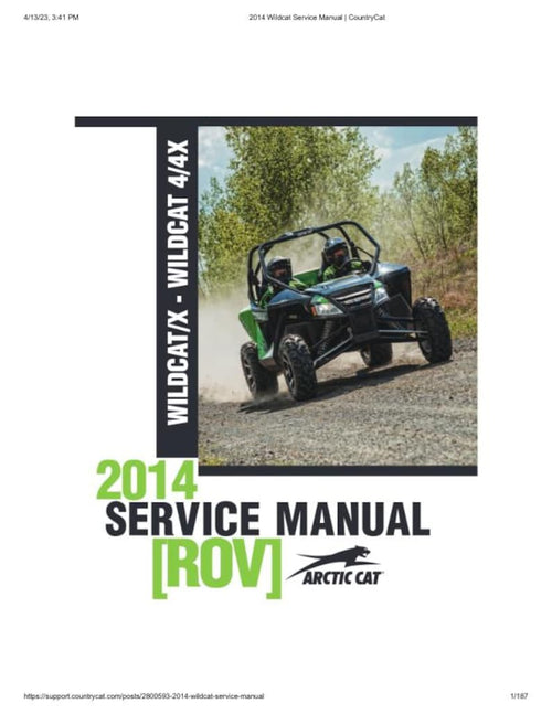 2014 Arctic Cat Wildcat X 4 4X Service Manual service manual preview page 2