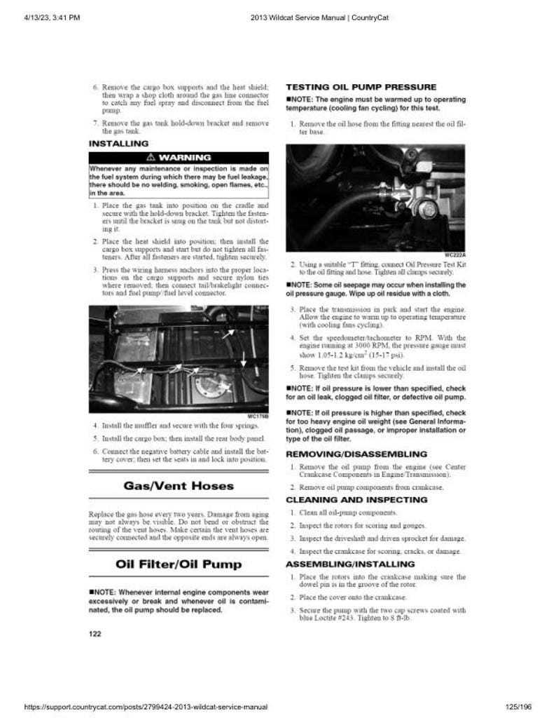 2013 Arctic Cat Wildcat / Wildcat X Service Manual service manual preview page 8