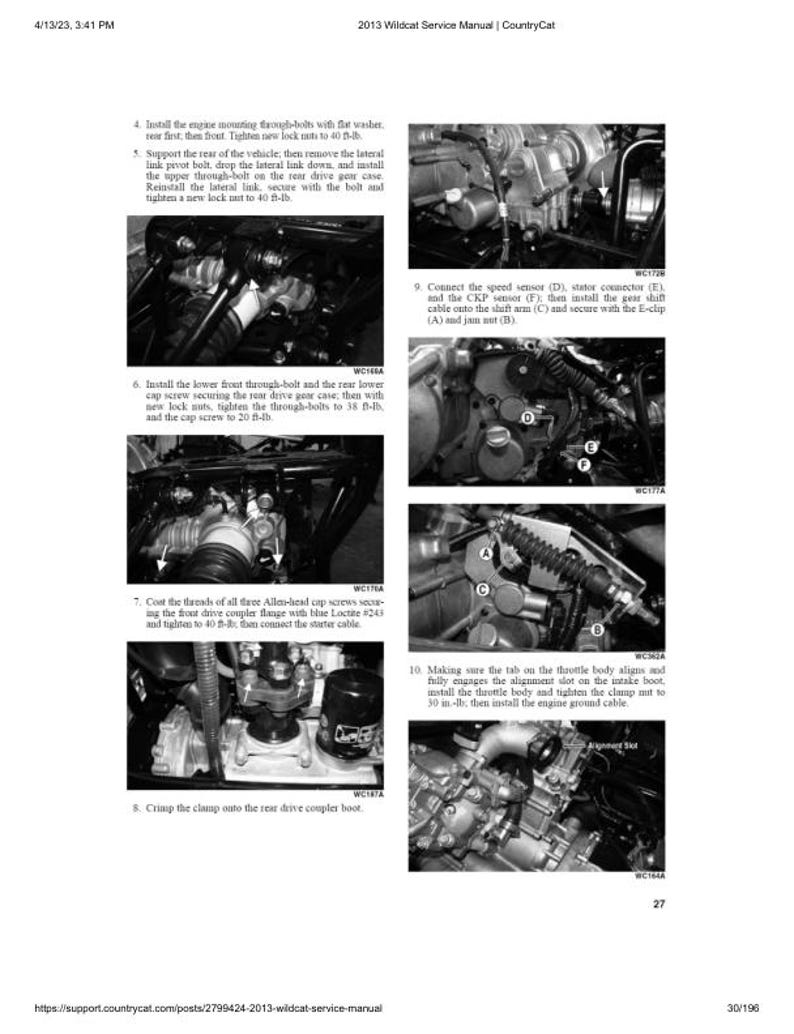 2013 Arctic Cat Wildcat / Wildcat X Service Manual service manual preview page 4