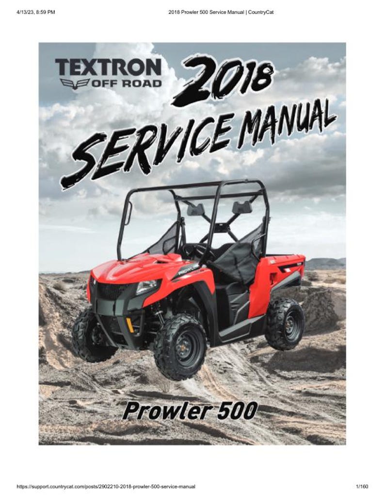 2018 Textron (Arctic Cat) Prowler 500 Service Manual service manual preview page 2