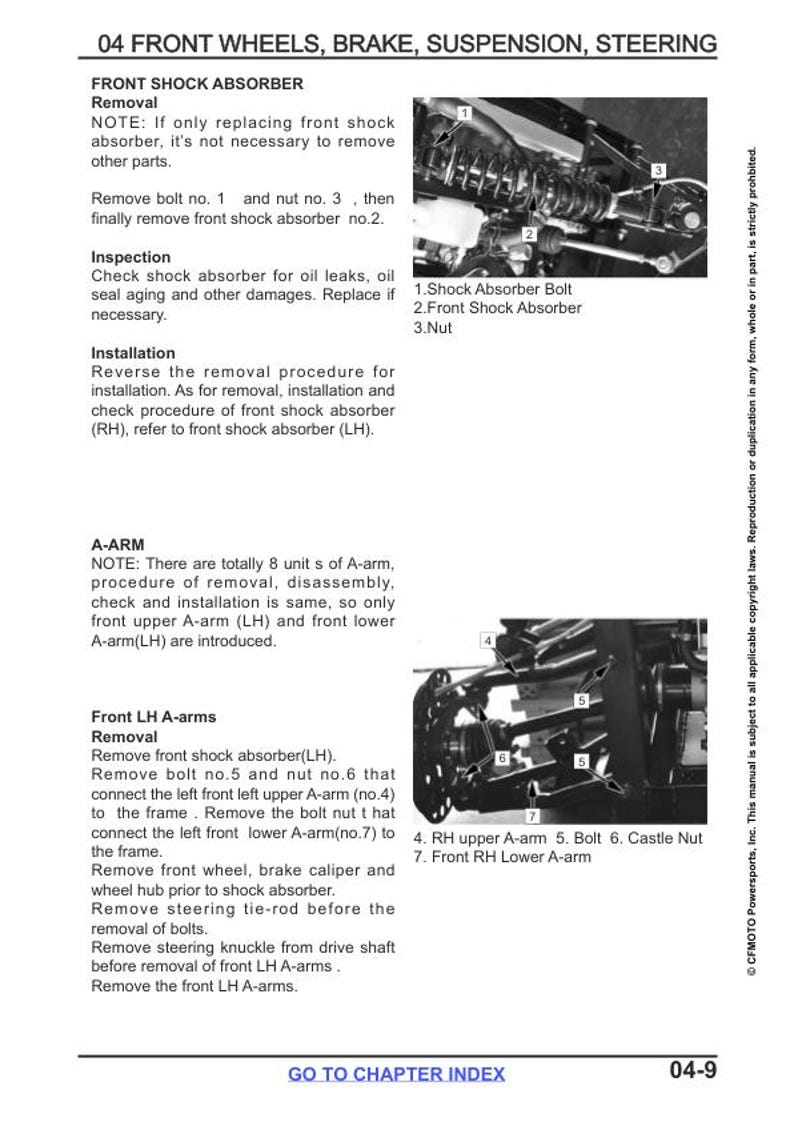 CFMOTO ZFORCE 500 Trail Service Manual service manual preview page 6