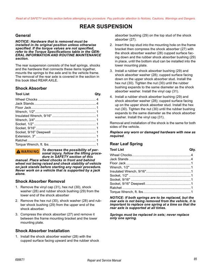 Tracker Offroad OX400 Service Manual service manual preview page 6