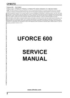 CFMOTO UFORCE 600 Service Manual service manual preview page 2