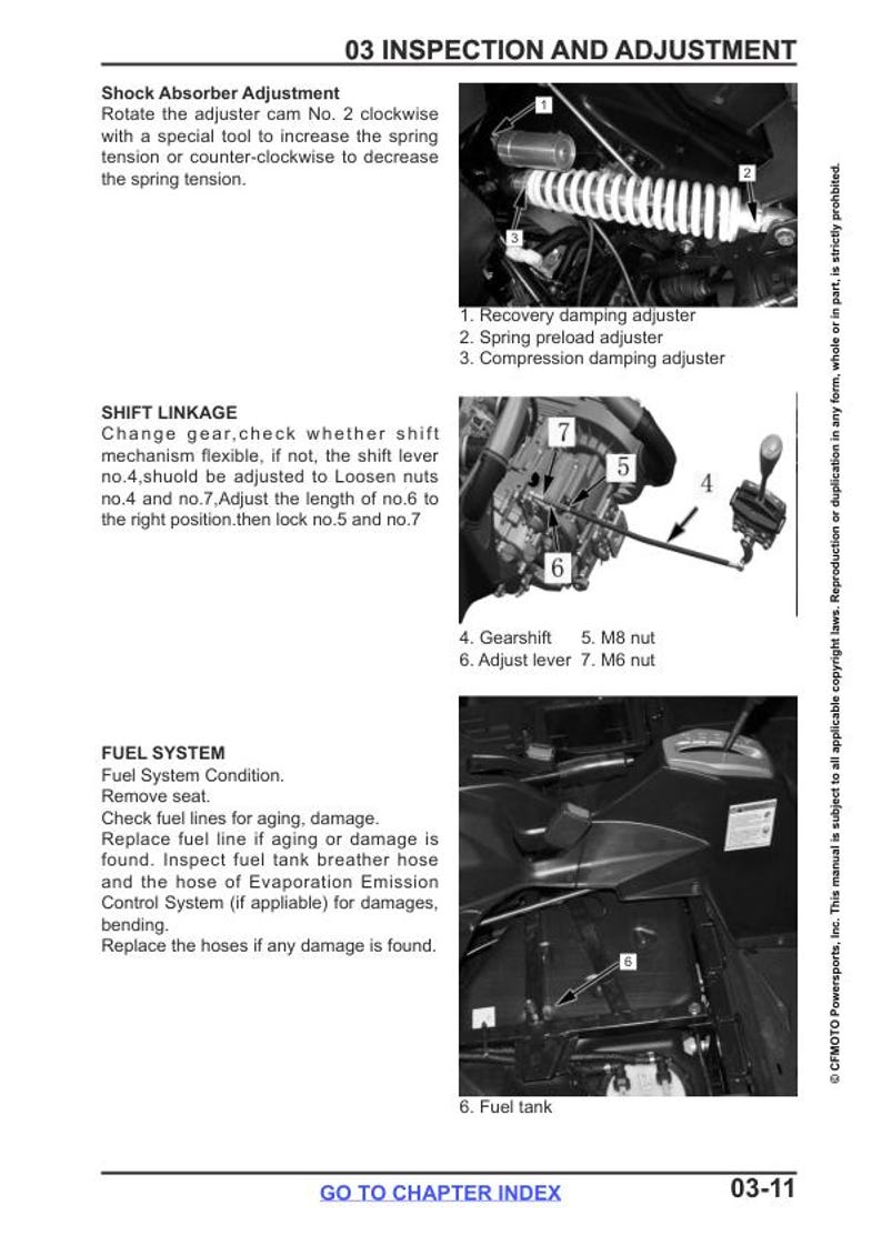 CFMOTO ZFORCE 500 Trail Service Manual service manual preview page 5