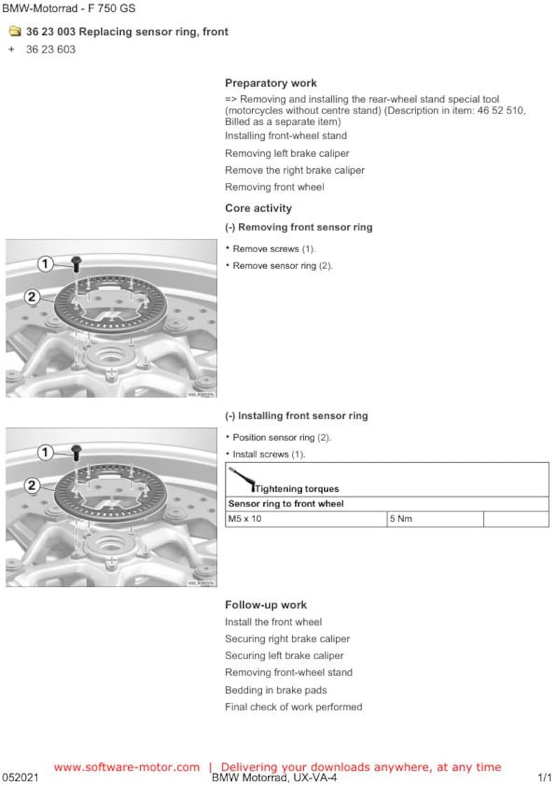 BMW F750 GS K80 Service Manual service manual preview page 8
