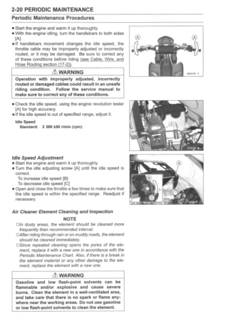 Kawasaki KX 250 Service Manual service manual preview page 4
