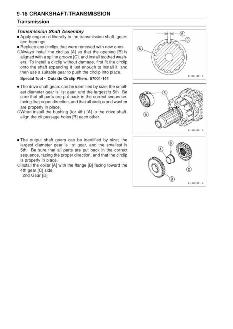 Kawasaki KX 250 Service Manual service manual preview page 9