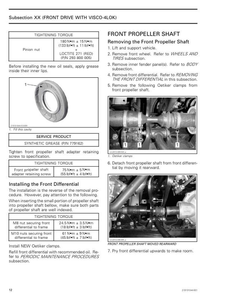 Can Am Renegade 570 650 850 1000R Service Manual service manual preview page 7