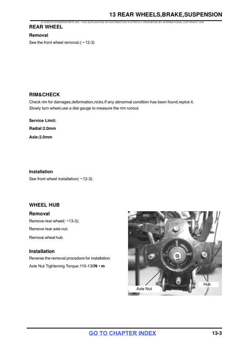 CFMOTO CFORCE CF800-2 Service Repair Manual service manual preview page 11