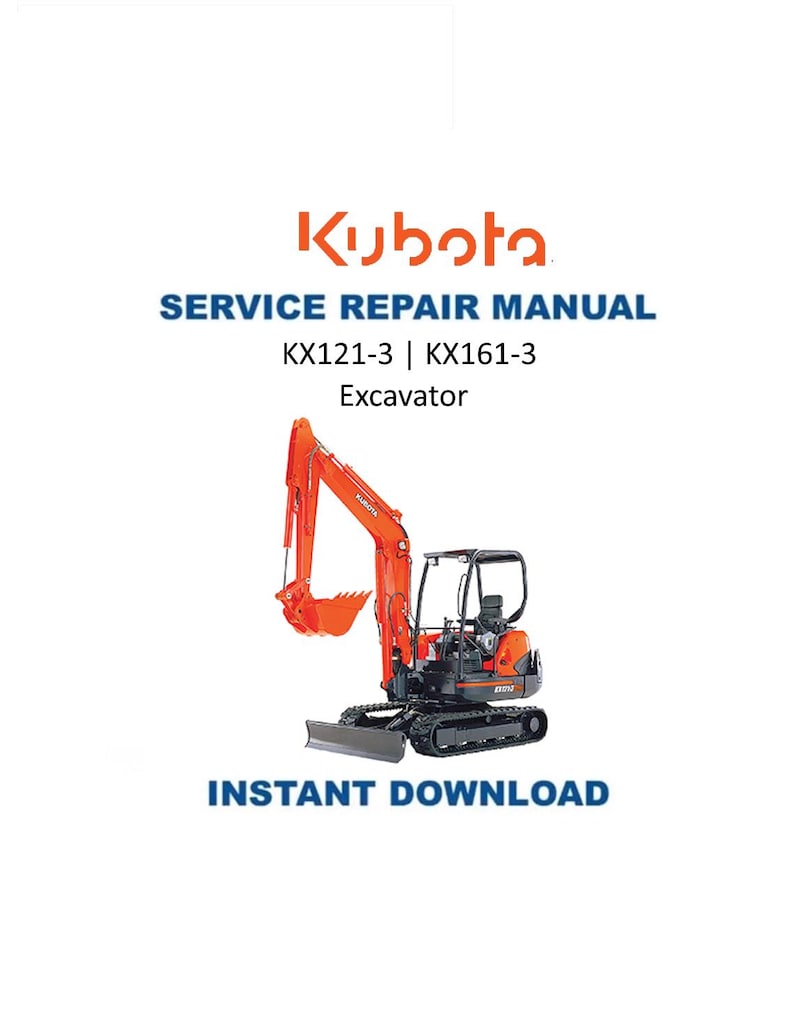 Kubota KX121-3 KX161-3 Excavator Service Manual PDF service repair manual cover