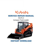 Kubota SVL75 2 Compact Track Loader Service Manual PDF service repair manual cover