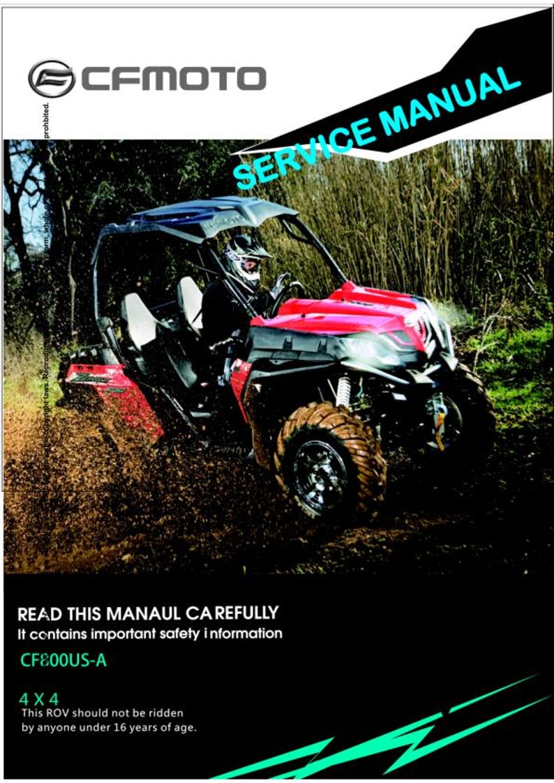 CFMOTO ZFORCE 800 Trail Service Manual service manual preview page 2