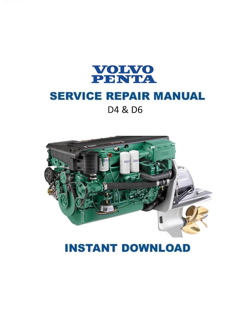 Volvo Penta D4 D6 Diesel Engine Service Repair Manual PDF service repair manual cover