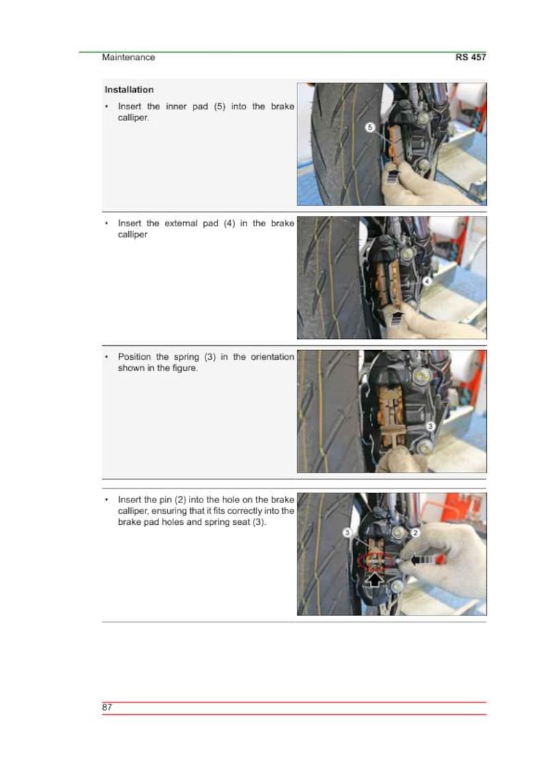 Aprilia RS 457 Service Manual service manual preview page 4