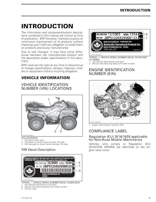 Can Am Outlander 650 850 1000R Service Manual service manual preview page 2