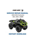 Can Am Outlander 650 850 1000R Service Manual PDF service repair manual cover