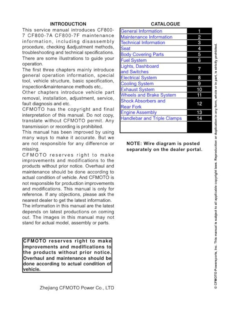 CFMOTO 800NK Service Manual service manual preview page 3