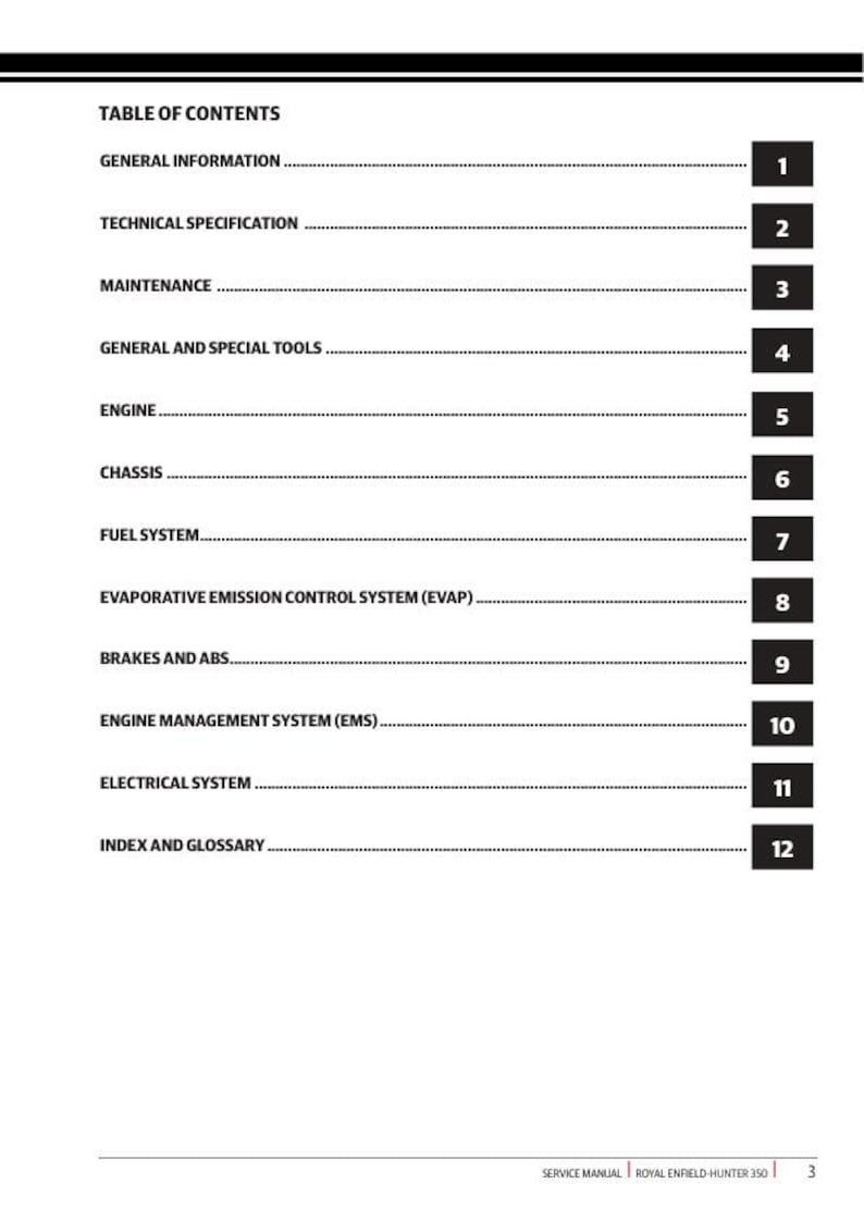 Royal Enfield Hunter 350 Service Manual service manual preview page 3