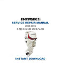 Evinrude ETEC 115 130 150 175 200 Service Manual PDF service repair manual cover