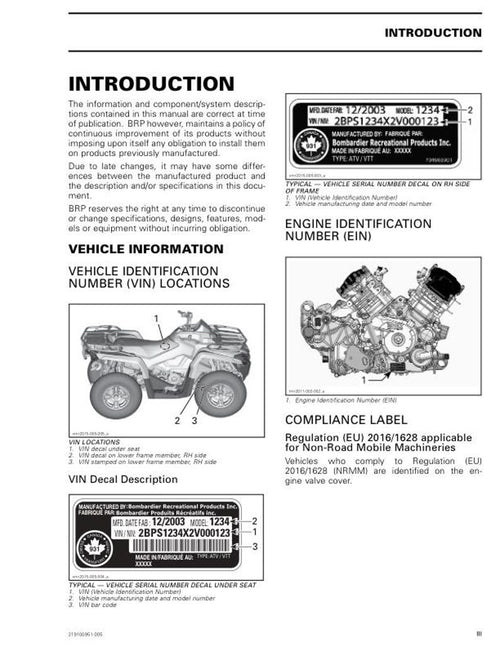 Can Am Outlander 450 570 Service Manual service manual preview page 2