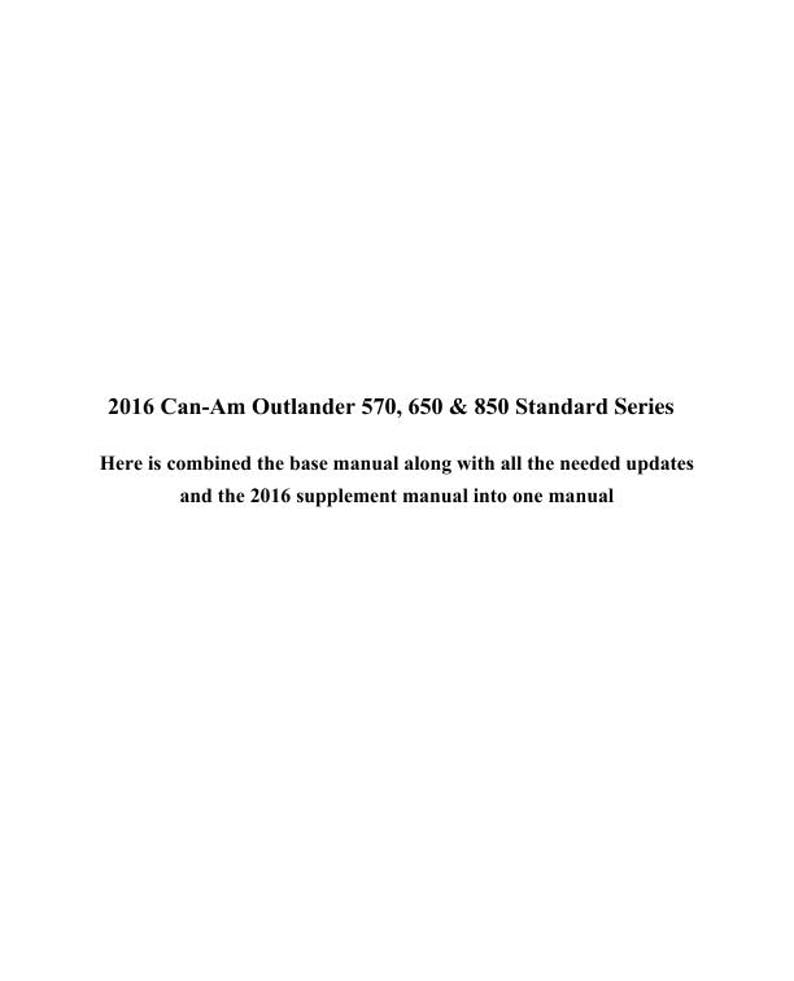 Can Am Outlander 570, 650 & 850 Standard Series Service Manual service manual preview page 2