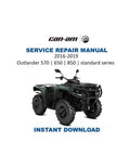 Can Am Outlander 570, 650 & 850 Standard Series Service Manual PDF service repair manual cover