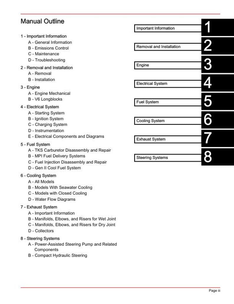 Mercury MerCruiser 4.3 TKS MPI Inboard Service Manual service manual preview page 3