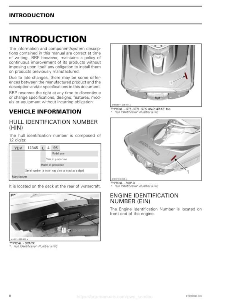 Seadoo GTI GTR GTS Wake Service Manual service manual preview page 2