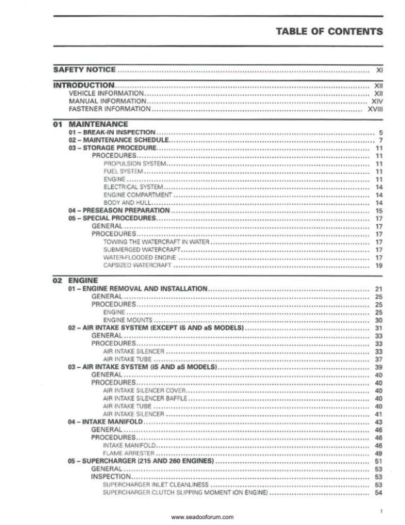 Seadoo GTS GTI RXT Gtx Wake Service Manual service manual preview page 3