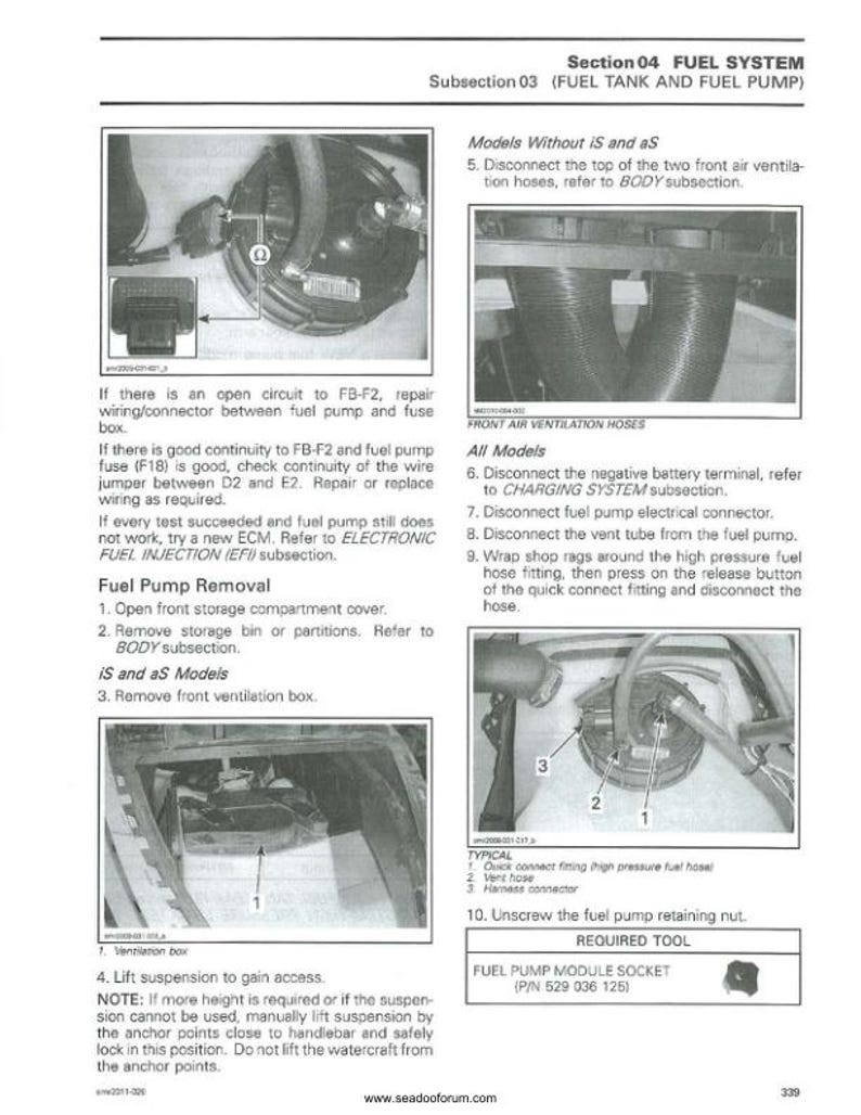 Seadoo GTS GTI RXT Gtx Wake Service Manual service manual preview page 7