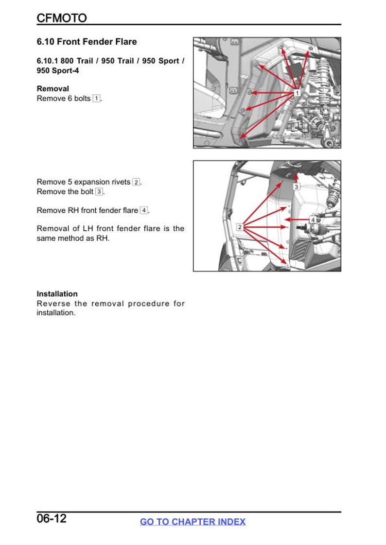 CFMOTO ZFORCE 800 Trail Service Repair Manual service manual preview page 9