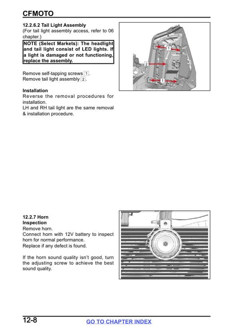 CFMOTO ZFORCE 800 Trail Service Repair Manual service manual preview page 11