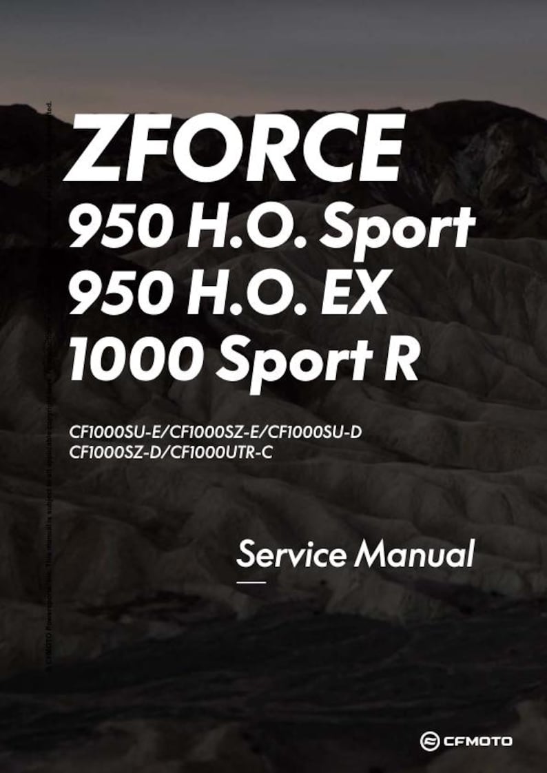 CFMOTO ZFORCE 950 H.O. sport 950 H.O. Ex 1000 sport R Service Repair Manual service manual preview page 2