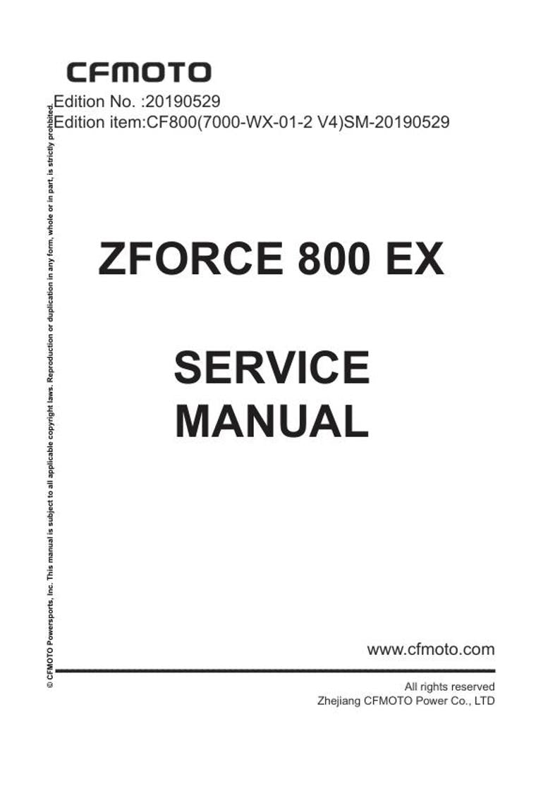 CFMOTO ZFORCE 800 Ex Service Repair Manual service manual preview page 2