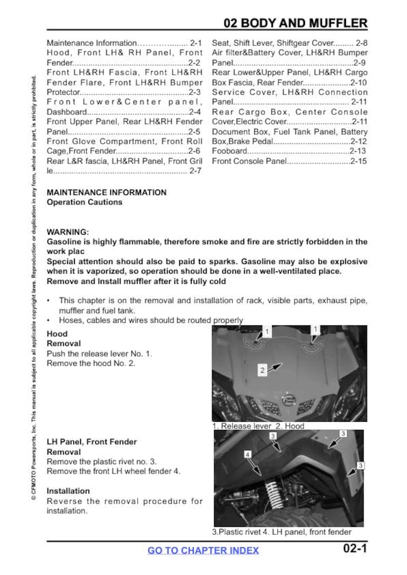 CFMOTO ZFORCE 800 Trail Service Manual service manual preview page 4