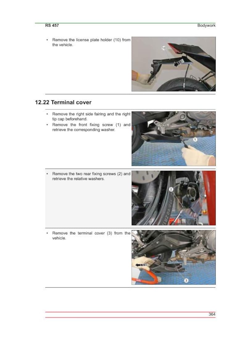 Aprilia RS 457 Service Manual service manual preview page 9