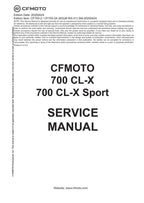 CFMOTO 700 CL-X Sport Service Manual service manual preview page 2